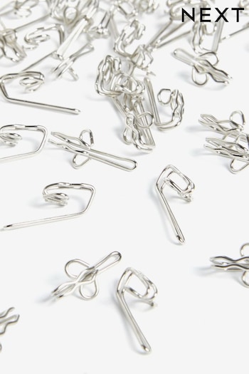 50 Pack Brushed Silver Pencil Pleat Curtain Hooks (C19683) | £5