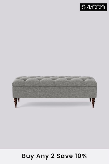 Swoon Houseweave Thunder Grey Plymouth Ottoman (C19814) | £460