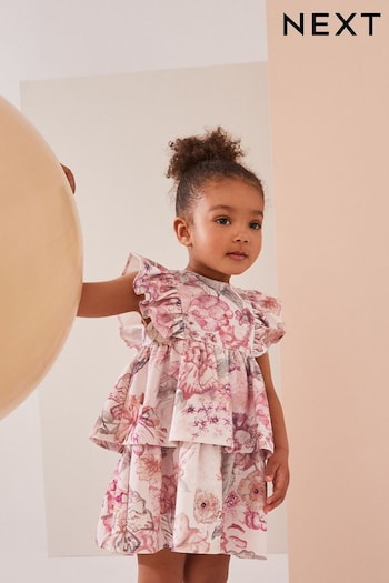 Pink Frill Ponte Dress (3mths-7yrs) (C19936) | £21 - £25