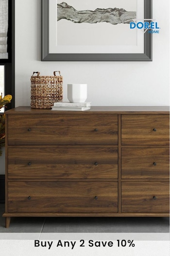 Dorel Home Walnut Brown Europe Farnsworth 6 Drawer Dresser (C19974) | £450