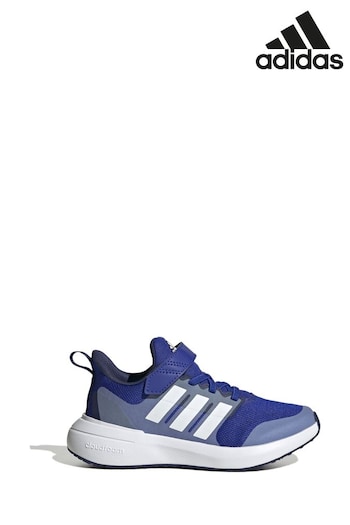 adidas Blue Sportswear Print Fortarun 2.0 Cloudfoam Elastic Lace Top Strap Kids Trainers (C20099) | £38