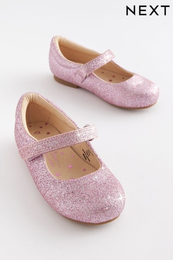 Pink Glitter Wide Fit (G) Mary Jane Shoes (C20130) | £17 - £19