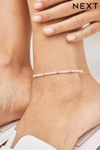 Pink Beaded Anklet (C20227) | £8