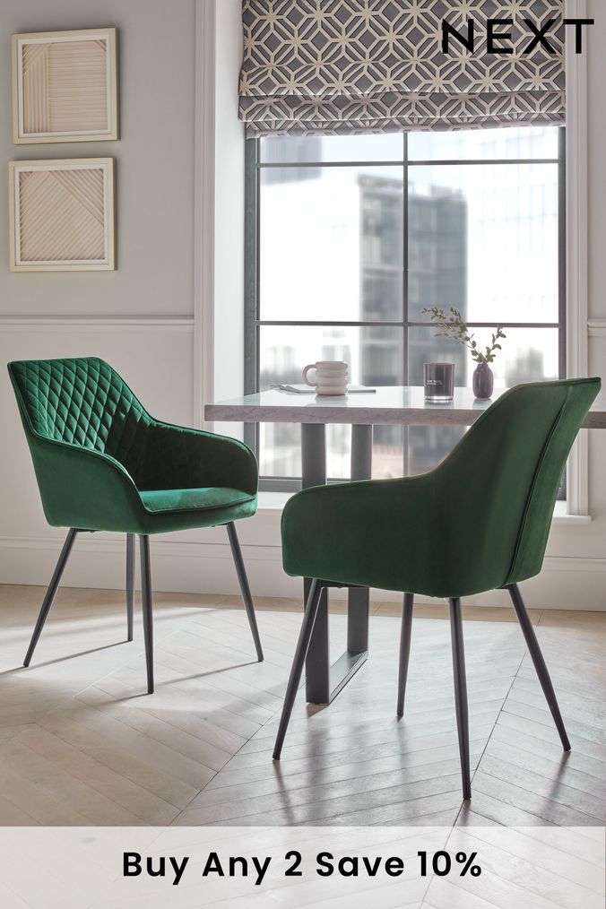 Upholstered dining chairs outlet green