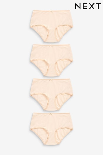 Nude Midi Cotton Rich Knickers 4 Pack (C20408) | £10