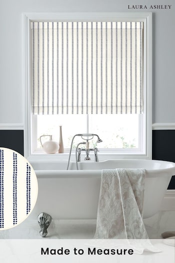 Laura Ashley Blue Candy Stripe Made To Measure Roman Blinds (C20440) | £84