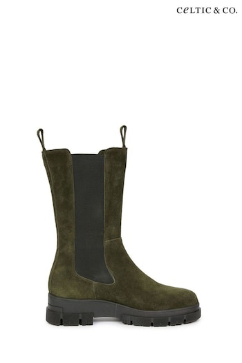 Celtic & Co. Tall Green Chunky Chelsea Boots (C20507) | £175