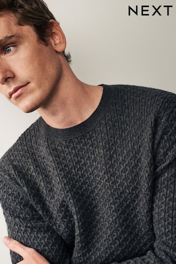 Ash Brown Knitted Smart Textured Jumper (C20519) | £45