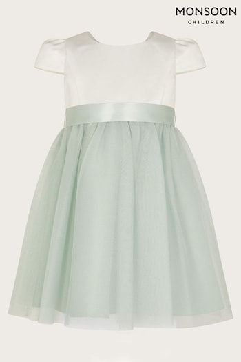 Monsoon Green Tulle Baby Bridesmaid Dress (C20632) | £35 - £40
