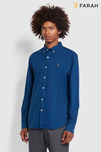 Farah Blue Brewer Long Sleeve Shirt (C20695) | £65