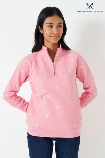 Crew Clothing Lisa Company Pink Cotton Relaxed Sweater (C20719) | £59