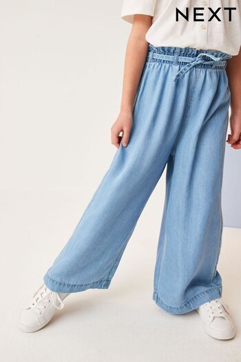 Denim BLUE Soft Touch Wide Leg Jeans blocking (3-16yrs) (C21026) | £15 - £20