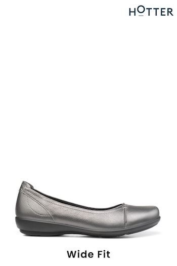 Hotter Silver Robyn II Slip-On Wide Fit Shoes (C21056) | £79