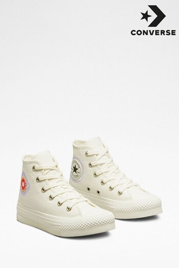 Converse Vintage White high-top Converse Vintage White Eva Lift High Top Junior Trainers (C21306) | £55