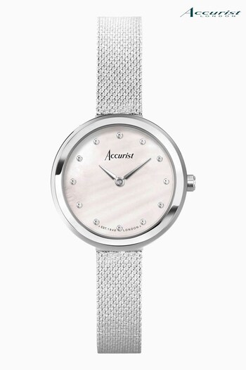 Accurist Jewellery Womens Silver Tone Stainless Steel Mesh Analogue Watch (C21318) | £169