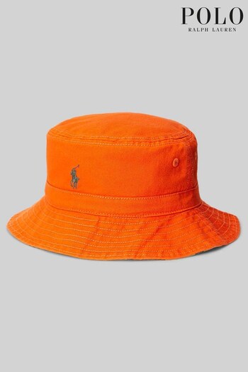 Polo Ralph Lauren Boys Orange And Camo Print Reversible Bucket Hat (C21331) | £42 - £45