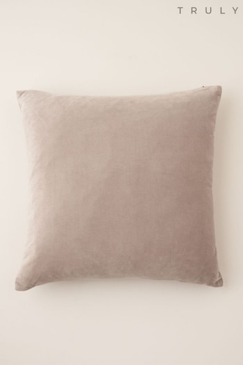 Truly Grey Velvet Square Cushion (C21332) | £40