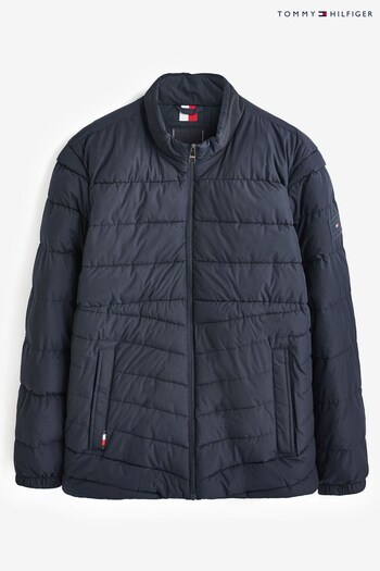 Tommy Hilfiger Big and Tall Blue Stand Up Collar Puffer Jacket (C21399) | £270