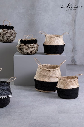 Interiors by Premier Grey Seagrass Basket (C21494) | £23