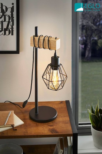 Eglo Black Townshend 5 1 Light Caged Table Lamp (C21605) | £50