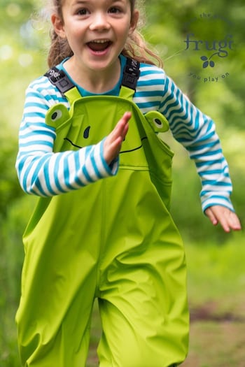 Frugi X The National Trust Green Frog Puddle Buster Trousers (C21684) | £15 - £16