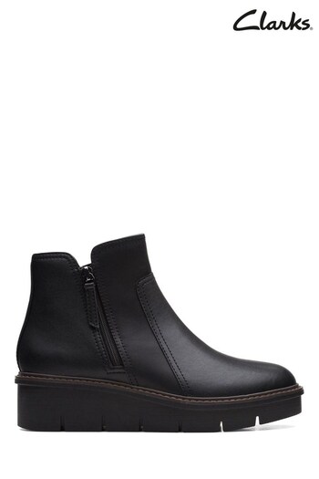 Clarks Black Smooth Airabell Zip Boots (C21771) | £80