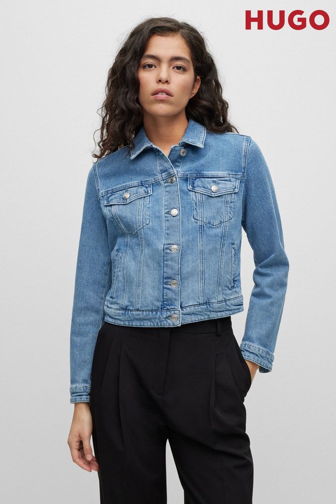 Hugo boss denim jacket womens outlet