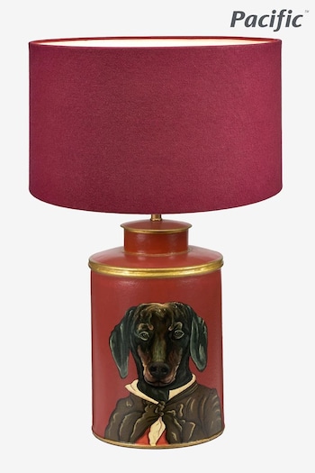 Pacific Red Dachshund Hand Painted Metal Table Lamp (C22008) | £165