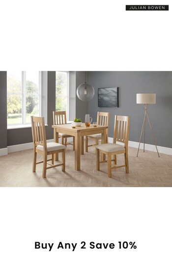 Julian Bowen Brown Astoria Flip-Top 4 Seater Dining Table And Hereford Chairs Set (C22090) | £940