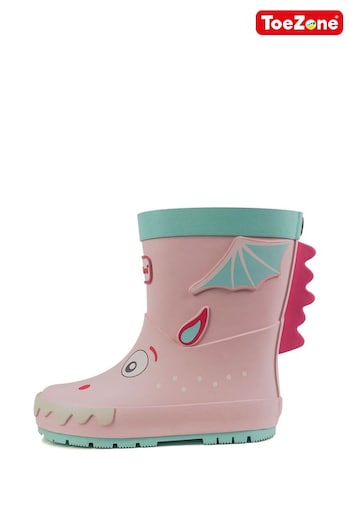 ToeZone Pink Dragon Rain Boots (C22140) | £18
