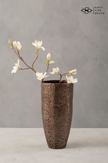 Fifty Five South Silver Pewter Textured Vase (C22223) | £66