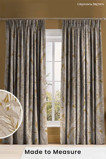 Graham & Brown Turmeric Yellow Paradys Made to Measure Curtains (C22265) | £119