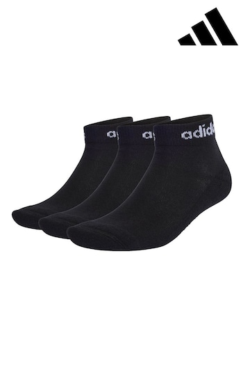 adidas information Black Think Linear Ankle Socks 3 Pairs (C22458) | £8