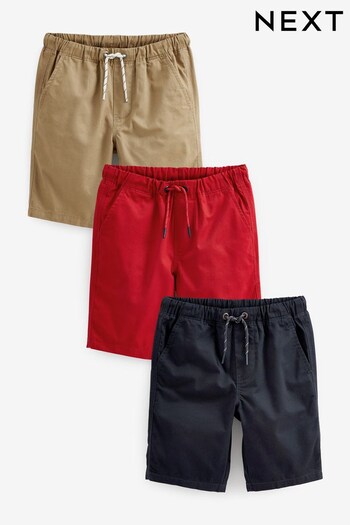 Navy Blue/Tan Brown/Red Pull-On avery Shorts 3 Pack (3-16yrs) (C22499) | £21 - £36
