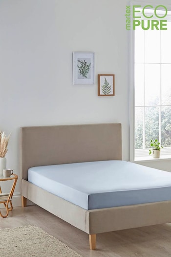 Martex Eco Pure Blue 200TC Organic Cotton Fitted Sheet (C22644) | £30 - £48
