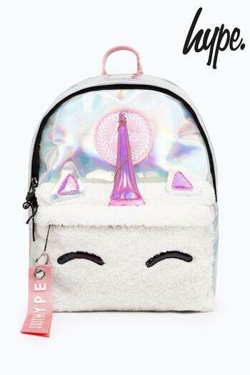 Hype. Pink Unisex Holographic Unicorn Pocket Crest Mini Backpack (C22677) | £25