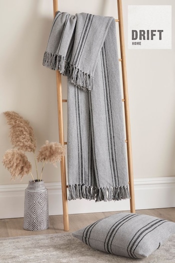 Drift Home Grey Brinley Recycled Cotton Bedspread (C22734) | £20