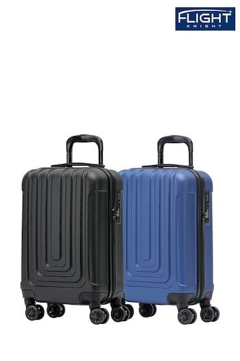 Flight Knight Easy Jet Hard Shell Cabin Carry On Case Suitcase 55x35x20cm Set Of 2 (C22928) | £90