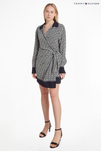Tommy Hilfiger Monogram Black knitted Shirt Dress (C22961) | £210