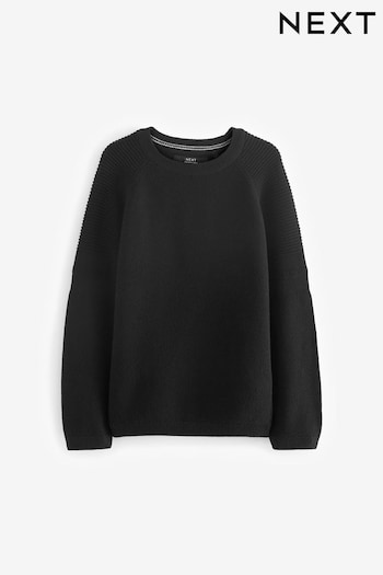 Black Without Stag Textured Crew Jumper (3-16yrs) (C23071) | £11 - £16