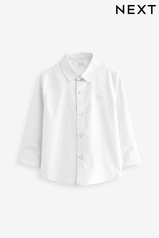 White Long Sleeve Oxford Shirt (3mths-7yrs) (C23322) | £11 - £13