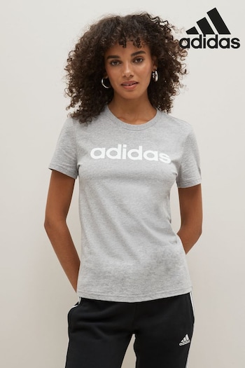 adidas Grey gazellewear Essentials Slim Logo T-Shirt (C23425) | £20
