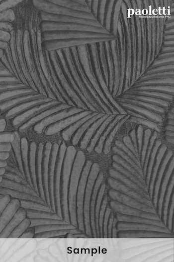 Riva Paoletti Black Palmeria Botanical Vinyl Wallpaper (C23506) | £1