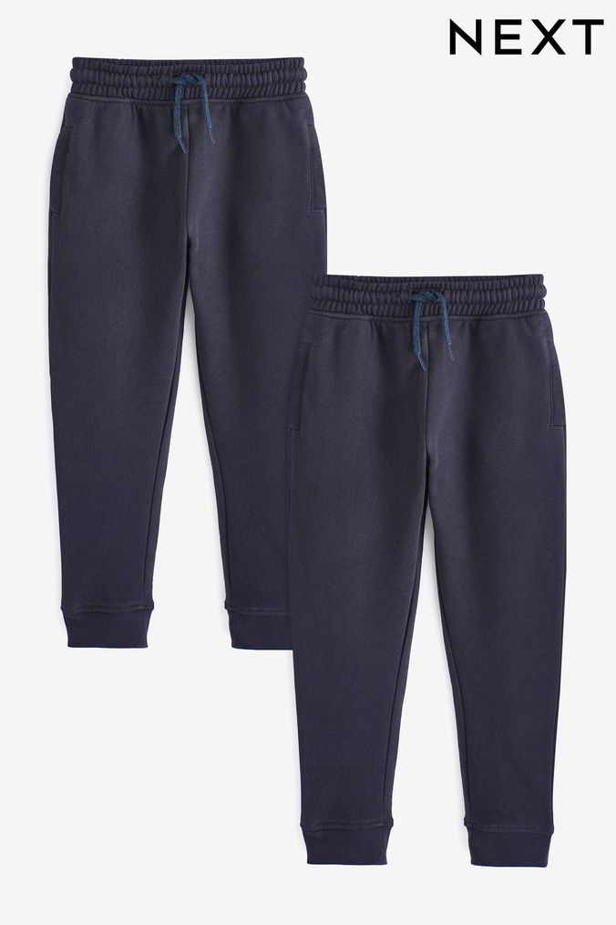 Navy Blue Slim Fit Joggers 2 Pack (3-16yrs) (C23726) | £16 - £26