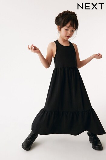 Black Back Detail Soft Jersey Midi Dress (3-16yrs) (C23809) | £11 - £16