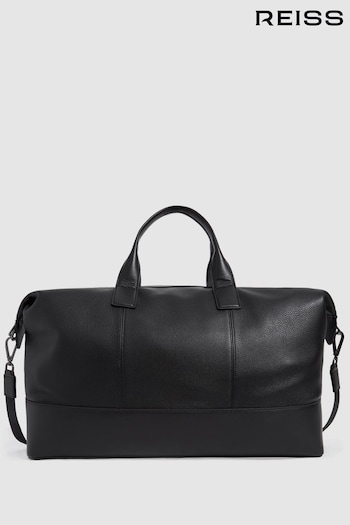 Reiss Black Carter Leather Travel Bag (C23865) | £298