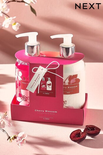Set of 2 Cherry Blossom Hand Wash And Lotion Gift Set (C23886) | £10