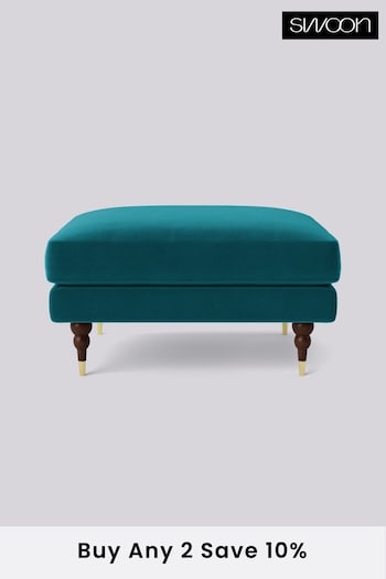 Swoon Easy Velvet Kingfisher Charlbury Ottoman (C23926) | £449