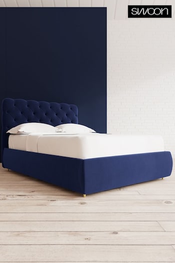 Swoon Easy Velvet Ink Blue Burbage Divan Bed (C23952) | £1,199 - £1,289