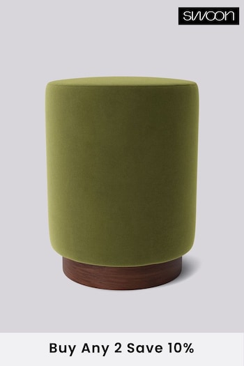 Swoon Easy Velvet Fern Green Penfold Footstool (C23990) | £250